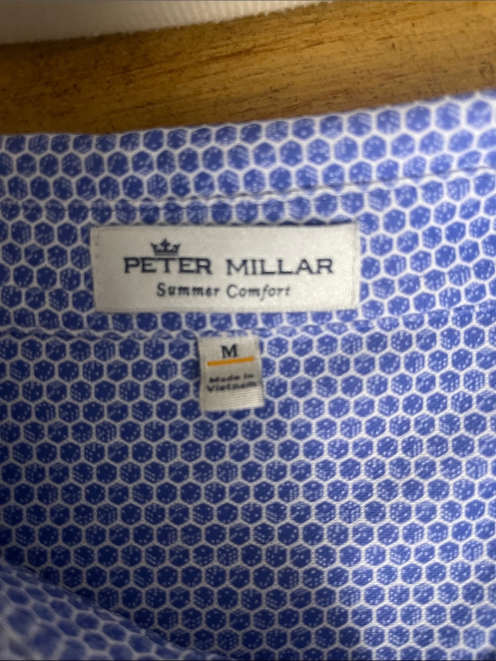 Peter Millar TPC Sawgrass Blue Geo-Print Performance Polo - Picture 5 of 5